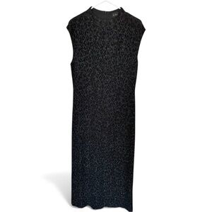 Virgo Sparkling Cocktail Dress Size 12 Black Embellished Long Dress